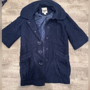 Vansie Girl Navy Coat with Large Buttons